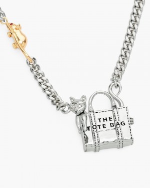 Marc Jacobs Cats Out Of The Bag Necklace Ketten Damen Silber | 28DMQPGVH