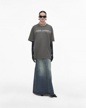 Marc Jacobs Crystal Big Tee Oberteile Damen Grau | 13BPCRLKA