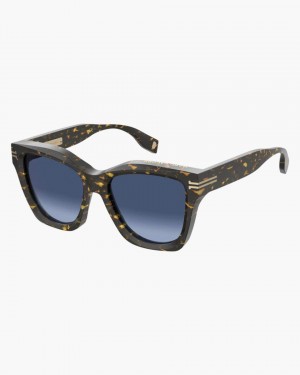 Marc Jacobs Icon Edge Oversized Square Sunglasses Sonnenbrille Damen Havana | 59JQFZXHI