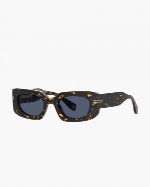 Marc Jacobs Icon Rectangular Sunglasses Sonnenbrille Damen Havana | 62FJIGAVX