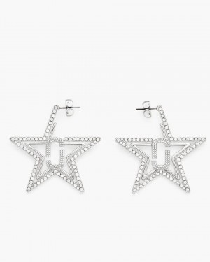 Marc Jacobs J Marc Star Hoop Earrings Ohrringe Damen Silber | 19YWUKGZM