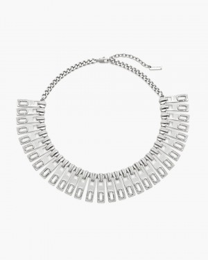 Marc Jacobs J Marc Zipper Statement Necklace Ketten Damen Silber | 31TKBUCWQ