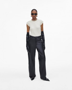Marc Jacobs Oversized Leather Pant Unterteile Damen Schwarz | 07TLAHXON