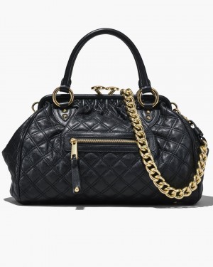 Marc Jacobs Re-Edition Quilted Leather Stam Bag Handtasche Damen Schwarz | 95LYKVOGH
