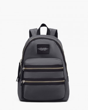 Marc Jacobs The Biker Nylon Large Backpack Rucksäcke Damen Dunkelgrau | 57IALRUOJ