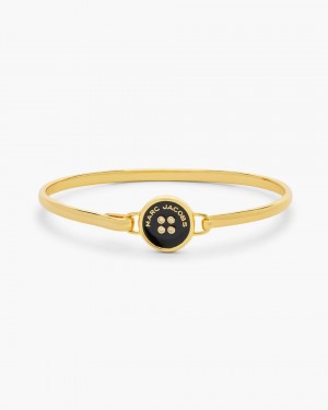 Marc Jacobs The Button Hinge Bracelet Armbänder Damen Gold Schwarz | 05PSQIKXR