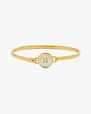Marc Jacobs The Button Hinge Bracelet Armbänder Damen Gold Weiß | 68RGELNIS
