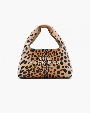 Marc Jacobs The Cheetah Leather Mini Sack Bag The Sack Bag Damen Schwarz Mehrfarbig | 98QXMLDUB