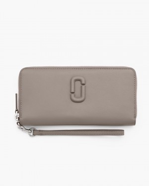 Marc Jacobs The Covered J Marc Continental Wallet Große Geldbörse Damen Cement | 84GZJVSPU