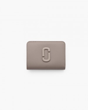 Marc Jacobs The Covered J Marc Mini Compact Wallet Kleine Geldbörse Damen Cement | 24OCXRIQM