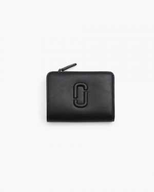 Marc Jacobs The Covered J Marc Mini Compact Wallet Kleine Geldbörse Damen Schwarz | 80JAXBHWQ
