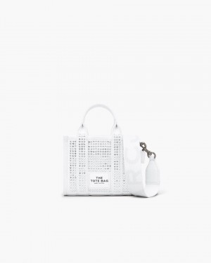 Marc Jacobs The Crystal Canvas Crossbody Tote Bag Mini Tasche Damen Weiß | 43TXDYICB