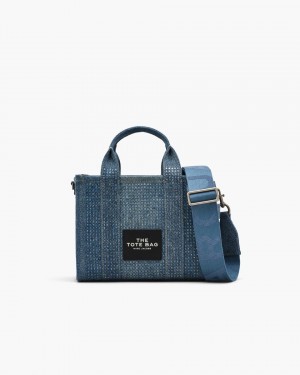 Marc Jacobs The Crystal Denim Small Tote Bag The Tote Bag Damen Hellblau | 18HLWTZGK