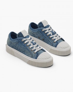 Marc Jacobs The Crystal Denim Sneaker Sneakers Damen Hellblau | 57MOPKAWT