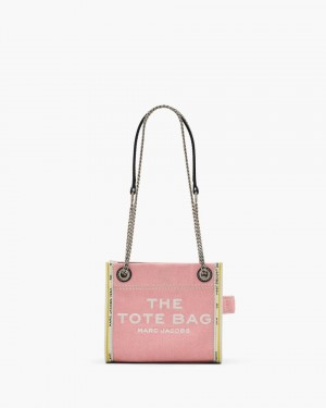 Marc Jacobs The Denim Chain Crossbody Tote Bag Umhängetasche Damen Rosa | 62LHWMYEK