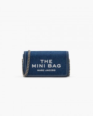 Marc Jacobs The Denim Chain Mini Bag Umhängetasche Damen Dunkelwaschen | 49SMPHKXY