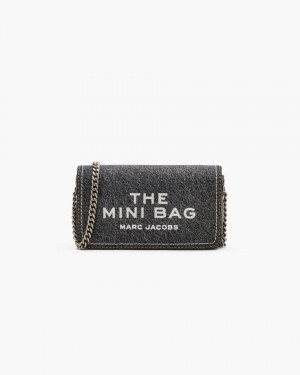 Marc Jacobs The Denim Chain Mini Bag Umhängetasche Damen Schwarz Waschen | 09LPNEBAO