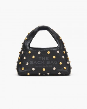 Marc Jacobs The Glam Studs Leather Mini Sack Bag The Sack Bag Damen Schwarz | 45EHBZLXW