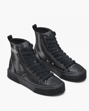 Marc Jacobs The High Top Satin Sneaker Sneakers Damen Schwarz | 01PGOZENC