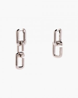 Marc Jacobs The J Marc Chain Link Earrings Ohrringe Damen Silber | 92HKIGFUO