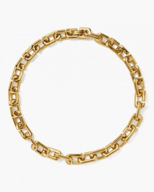 Marc Jacobs The J Marc Chain Link Necklace Ketten Damen Gold | 46UONAMLC