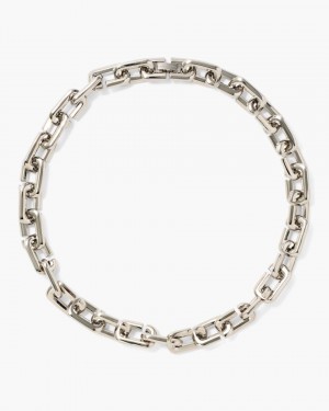 Marc Jacobs The J Marc Chain Link Necklace Ketten Damen Silber | 85WIMOHFL