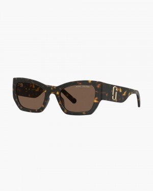 Marc Jacobs The J Marc Square Cat Eye Sunglasses Sonnenbrille Damen Havana | 89JOKUXIB