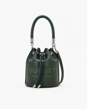 Marc Jacobs The Leather Bucket Bag Bucket Tasche Damen Dunkelgrün | 20KDUJGQP