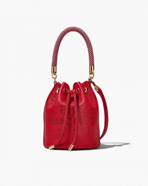 Marc Jacobs The Leather Bucket Bag Bucket Tasche Damen Rot | 12EHKCWGL