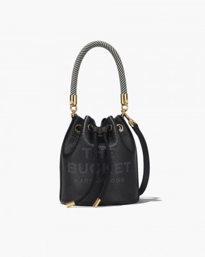 Marc Jacobs The Leather Bucket Bag Umhängetasche Damen Schwarz | 46ORCPDAX