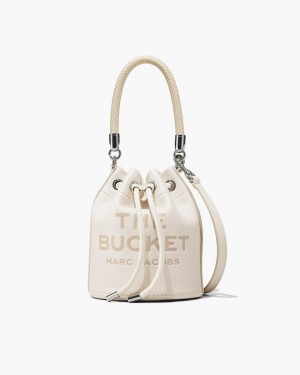 Marc Jacobs The Leather Bucket Bag Umhängetasche Damen Silber | 60UHQVFER