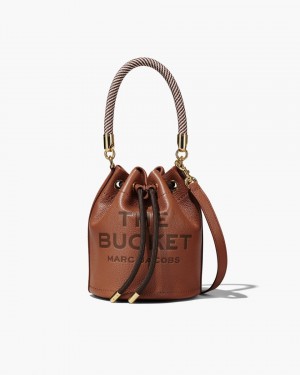 Marc Jacobs The Leather Bucket Bag Umhängetasche Damen Argan Oil | 14OYDWXPA