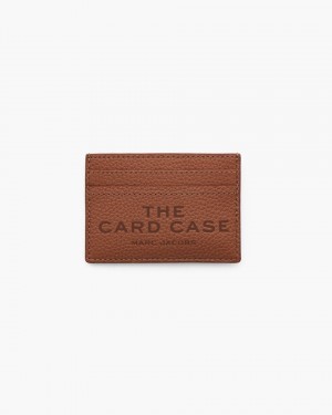 Marc Jacobs The Leather Card Case Kleine Geldbörse Damen Argan Oil | 93BRWTDCQ