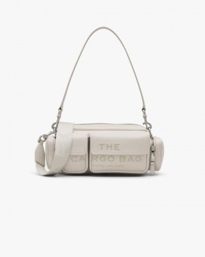 Marc Jacobs The Leather Cargo Bag Schultertasche Damen Silber | 95FDGPNVH