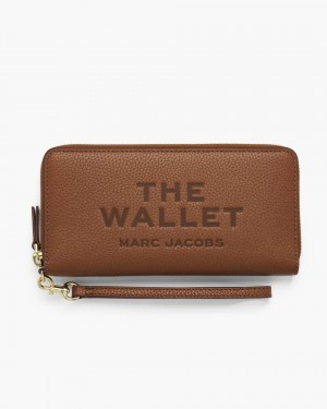 Marc Jacobs The Leather Continental Wallet Große Geldbörse Damen Argan Oil | 18NGHTYLD