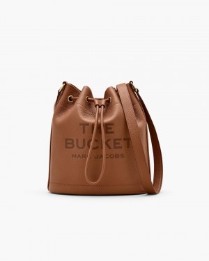 Marc Jacobs The Leather Large Bucket Bag Bucket Tasche Damen Argan Oil | 58ZLOAUNF