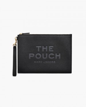 Marc Jacobs The Leather Large Pouch Wristlets Damen Schwarz | 07UXGSTLW
