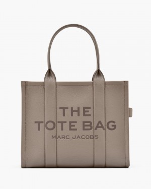 Marc Jacobs The Leather Large Tote Bag The Tote Bag Damen Cement | 73VLSKPND