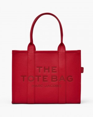 Marc Jacobs The Leather Large Tote Bag The Tote Bag Damen Rot | 91HFWTBJL