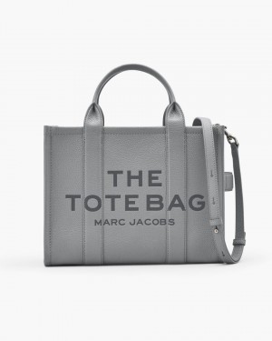 Marc Jacobs The Leather Medium Tote Bag The Tote Bag Damen Grau | 65GVREZKT
