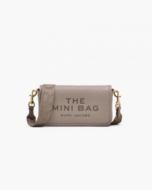 Marc Jacobs The Leather Mini Bag Große Geldbörse Damen Cement | 42PFAWUBC