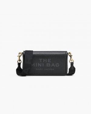 Marc Jacobs The Leather Mini Bag Umhängetasche Damen Schwarz | 19NXGKBPI