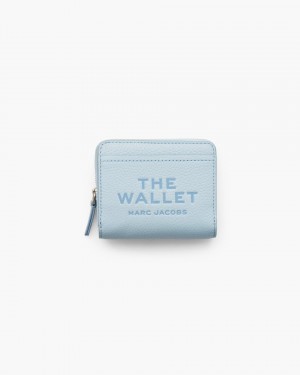 Marc Jacobs The Leather Mini Compact Wallet Kleine Geldbörse Damen Blau | 95ZGPEHIJ