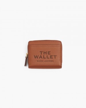 Marc Jacobs The Leather Mini Compact Wallet Kleine Geldbörse Damen Argan Oil | 12HIPDYWO