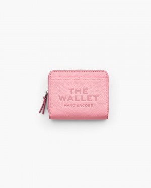Marc Jacobs The Leather Mini Compact Wallet Kleine Geldbörse Damen Rosa | 12UJATLMQ