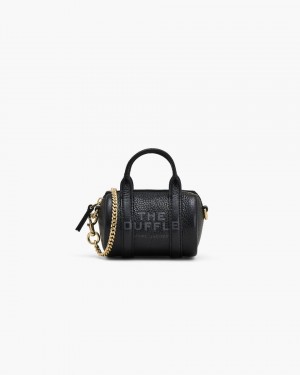 Marc Jacobs The Leather Nano Duffle Crossbody Mini Tasche Damen Schwarz | 25SCKIZOM