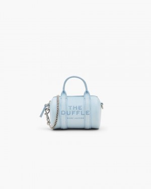Marc Jacobs The Leather Nano Duffle Crossbody Umhängetasche Damen Blau | 80YCZGAWE