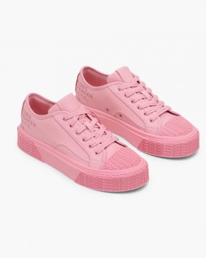 Marc Jacobs The Leather Sneaker Sneakers Damen Rosa | 29HYVBQRL