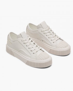 Marc Jacobs The Leather Sneaker Sneakers Damen Weiß | 06DIVLWMY