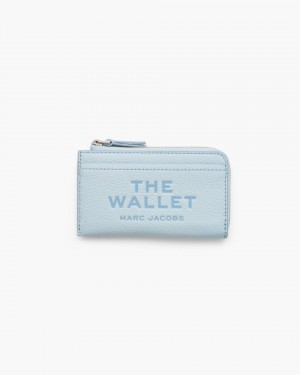 Marc Jacobs The Leather Top Zip Multi Wallet Kleine Geldbörse Damen Blau | 05HLSZDUK